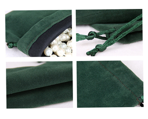 Sac à bijoux en velours exquis avec logo personnalisé, pochette à cordon, petit sac de rangement, sacs d'emballage pour bijoux - Product Image 5