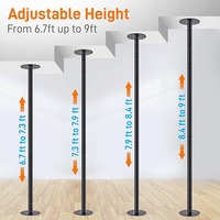 Mise à niveau Portable et Amovible Acier Stripper Fitness Pole Sport Fitness bar Portable Réglable Hauteur Pole Dance Dancing Tube