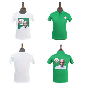 T-shirts d'Élection 100% Polyester pour la <span class=keywords><strong>Campagne</strong></span> de Promotion du Président du Ghana, Personnalisables avec Caractère, Logo et <span class=keywords><strong>Couleurs</strong></span>, Direct Usine - Product Image 1