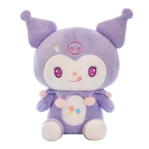 XUX Cartoon Stuffed Kuromi Plush Toy Purple Soft Sofa Pillow Companion Kawaii Doll Birthday Wholesale