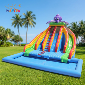 Parc aquatique gonflable en PVC pour l'extérieur, toboggan aquatique en forme de pieuvre - Product Image 1