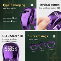 Bague connectée Tasbih Zikr musulmane numérique étanche avec horloge LED et compteur Tasbih