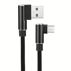 90 Degree <b>USB</b> 3.0 Type-C Cable with Nylon Braid Shielding 3A Fast Charging for Mobile Phones - Product Image 1