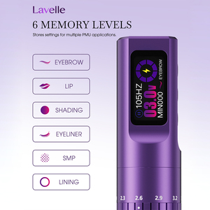 เครื่องสักคิ้วไร้สาย <span class=keywords><strong>INKin</strong></span> Lavelle Professional PMU ปรับความยาวการสั่งงานได้ 6 โหมดหน่วยความจำ น้ำหนักเบา ปากกาแต่งหน้าถาวรไร้สาย - Product Image 6