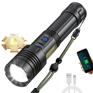 Nguồn Sáng Kép P70 COB Với Pin Dự Phòng Zoom Bên Ngoài <span class=keywords><strong>18650</strong></span> 26650 Pin Sạc <span class=keywords><strong>Usb</strong></span> Đèn Pin Đèn Pin - Product Image 1