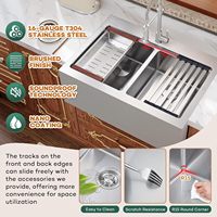 Évier de cuisine encastrable 28 pouces, double bac 50/50, style ferme, en acier inoxydable brossé T304 de calibre 16, avec façade frontale, profondeur 10 pouces
