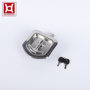 Folding T-Latch Locking Recessed Handle Lock Mirror Polished Stainless Steel Plane Lock for Industrial Cabinet Truck Box - Product Image 4