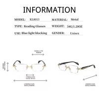 Lunettes de lecture unisexes minces en cuivre 1pc en métal carré Lunettes de lecture bloquant la lumière bleue Presbytie Restoring Gold Blue