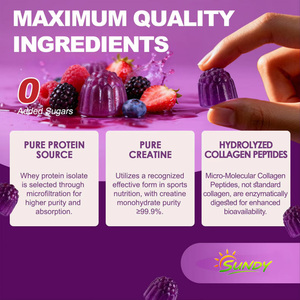 Gummies de collagène de lactosérum OEM/ODM, supplément à base de plantes 500mg, <span class=keywords><strong>pour</strong></span> l'éclaircissement de <span class=keywords><strong>la</strong></span> peau et <span class=keywords><strong>la</strong></span> <span class=keywords><strong>santé</strong></span> anti-âge, avec vitamine C - Product Image 3
