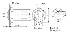 ONPOW 16mm cúpula punto verde iluminado LED interruptor de botón de Metal (GQ16B-10D/JL/G/2,8 v/S) CE RoHS - Product Image 4