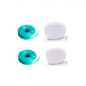 Özel logo renkli mavi hindistan cevizi dokuma Polyester akıllı genişletilebilir ipi aromalı Vegan mumlu genişleyen diş ipi