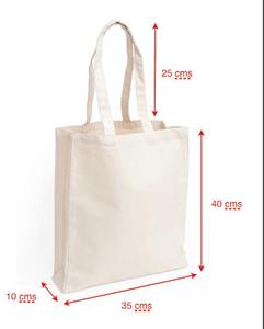 Bolso Tote de algodón blanco reutilizable de alta calidad con cremallera dentro del bolso - Product Image 6