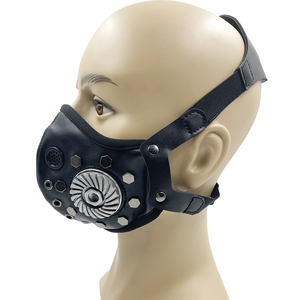 Masques de moto intégraux en <span class=keywords><strong>latex</strong></span> style punk, cool, pour hommes, mode punk rock hip-hop, pour Halloween, fête, cosplay, <span class=keywords><strong>masque</strong></span> à rivets, drôle et effrayant - Product Image 3