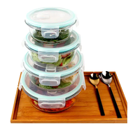 Ensemble de rangement en verre pour la cuisine, multi-capacités et multi-tailles, boîte à lunch respirante et fraîche allant au micro-ondes.