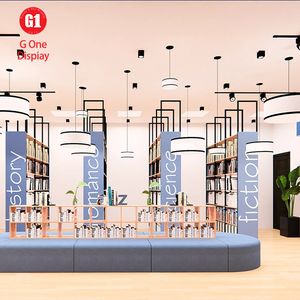 Idée de rayonnage de bibliothèque moderne et pratique pour librairie, avec éclairage LED et bibliothèques élégantes - Product Image 6