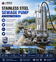 Pompe submersible pour eaux usées en acier inoxydable 1,5 CV, haute pression, haut débit, anti-colmatage, pour le traitement des eaux usées industrielles