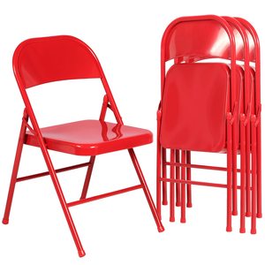 Chaises pliantes modernes, portables, colorées, en métal et plastique blanc, pour événements et mariages, vente en gros à prix abordable - Product Image 1
