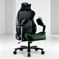 Chaise de bureau gaming haut de gamme à assise large pour personnes de grande taille, en cuir respirant, résistante (charge maximale 450 LBS), inclinable multi-angles et verrouillable