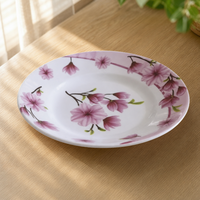 Assiette ronde en mélamine personnalisée Jamie New de 9 pouces avec impression florale pour restaurants et usage domestique