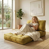 Bequemes Relax-Sofa mit Knopfheftung, Modernes Stoffsofa mit Schwammfüllung, Klappbares Schlafsofa, TV-Lounge-Möbel für Villa und Schule