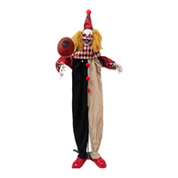 Nouvelle Décoration d'Halloween Transfrontalière de 18m en Plastique, Clown Secoueur Lumineux Électrique à Détection de Mouvement et Contrôle Sonore pour Maison Hantée