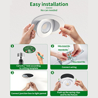 Plafonnier LED encastré orientable de 4 pouces, 9W, étanche, avec boîtier J, homologué IC