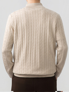 Maglione da <span class=keywords><strong>Uomo</strong></span> Business Personalizzato in Lana/Cashmere 220g, Stile Old Money, Lavorato a Maglia con Logo Frontale, Anti-Pilling, <span class=keywords><strong>Slim</strong></span> Fit, per Autunno e Inverno - Product Image 6