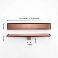 Grille de drain de douche linéaire moderne en acier inoxydable avec insert pour carrelage, couvercle dissimulé détachable, pour salle de bain