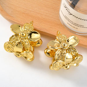 Fashion Bohemia High Quality Copper <b>14k</b> <b>Gold</b> Plated Flower <b>Hoop</b> <b>Earrings</b> Women - Product Image 2