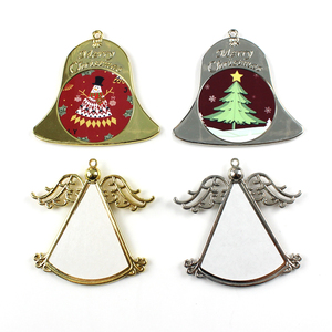 Adornos de árbol de Navidad, casa de Metal, campana, corazón, estrella, forma de calcetín, decoración de Navidad, colgantes de árbol, ornamento - Product Image 2
