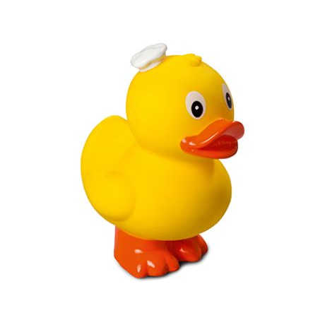 Custom Logo PVC Vinyl Plastic Rubber Duck Chef Standing Squeaky Baby Bath Toy for Bathroom Use