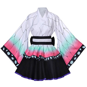 Costume de cosplay d'anime pour femmes, robe kimono, ceinture <span class=keywords><strong>obi</strong></span>, jupe plissée, personnage japonais, ensemble de fête de carnaval pour adultes - Product Image 4