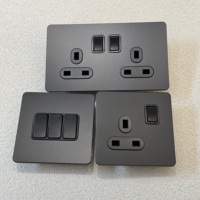 Prise double pôle 146 13A, interrupteur à bascule rétro, 250V, 1/2/3/4 GANG, 2 voies, panneau mural en acier inoxydable blanc, chargeur USB-C universel, Royaume-Uni