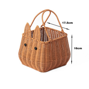 Keranjang Paskah dengan pegangan bunga panen mainan taman Perempuan keranjang anyaman anggur piknik <span class=keywords><strong>Mini</strong></span> hadiah anak-anak bayi laki-laki buah - Product Image 5