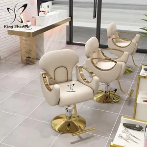 Silla de salón de belleza con Base dorada, equipo de peluquería, novedad de 2022