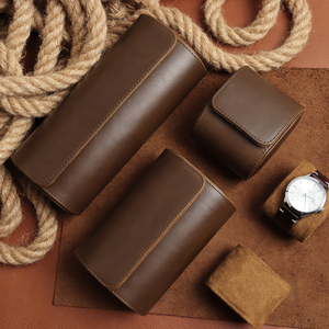 กล่องเก็บนาฬิกาหนังแท้แบบม้วนได้สำหรับเดินทาง1 2 3ช่องใส่นาฬิกาโลโก้ OEM - Product Image 2
