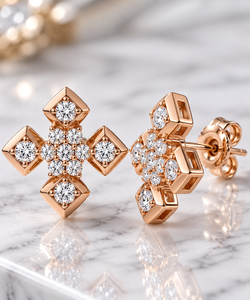 Boucles d'oreilles en or 24 carats, 3,15 grammes, boucles d'oreilles en or fantaisie faites à la main pour femmes, pour mariage, bijoux indiens traditionnels - Product Image 2