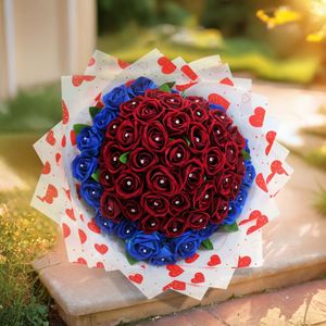 2024 New Release 58*58cm Colorful Heart <b>Pattern</b> Printed Pearlized Film Waterproof Flower Wrapping <b>Paper</b> for Flowers Wrapper - Product Image 6