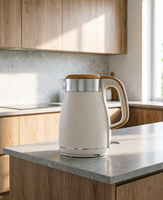 Bouilloire électrique vintage sans fil en acier inoxydable 1,8 L, 1000-1800W, base rotative à 360°, arrêt automatique, grande capacité