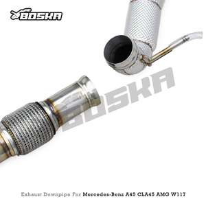 Custom Stainless Steel Exhaust Pipe in Stock for Mercedes-Benz A45/CLA45 AMG 2.0T W117 2014-2023 Straight Turbo Engine Downpipe - Product Image 5