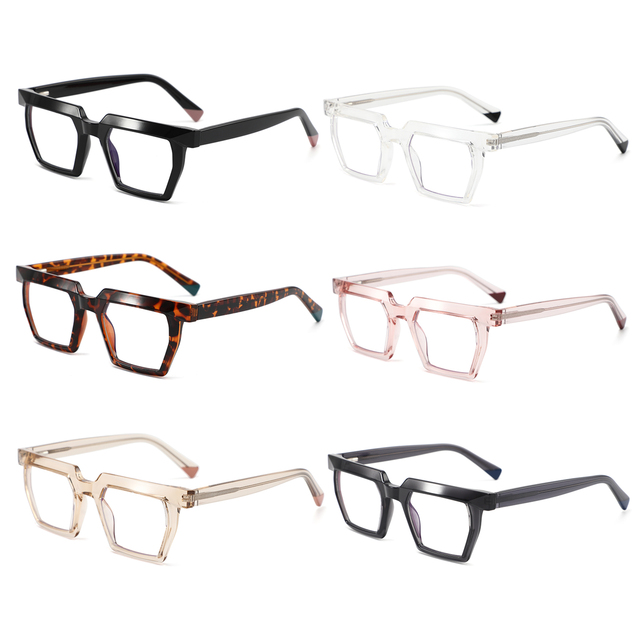 2023 New Fashion Oversized Thick Optical Frames Eyeglasses Women TR90 Anti Blue Light Glasses for Men