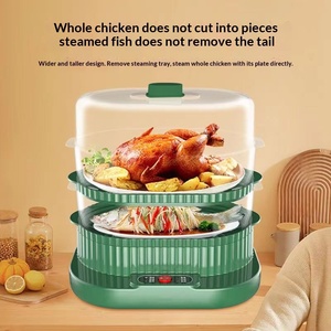 Electric Steamer Household Integrated Multi-functional Steam <b>Cooker</b> Three-Layer 10-quart Capacity Mechanical <b>Timer</b> Control Food - Product Image 4