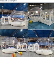 Maison à bulles gonflable en PVC avec plate-forme de saut Ballons gonflables transparents Tente dôme Matelas gonflable pour enfants
