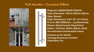 Manija de Puerta de Acero Inoxidable con Agarre Redondo y Diseño Curvo para Puertas de Vidrio, Madera y Aluminio, Ideal para Baños y Duchas - Product Image 1