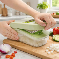 Verstelbare handmatige mandoline snijmachine 1-delig antislip fruit- en groentesnijder PP uien wortelen andere groenten julienne metaal
