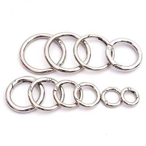 Anneau en O rond en alliage de zinc de 18 mm, mousqueton <span class=keywords><strong>pas</strong></span> <span class=keywords><strong>cher</strong></span> en métal, porte-clés en or blanc, crochets à ressort pour équipement de plein air et porte-clés - Product Image 5