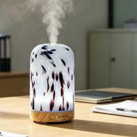 Diffuseur d'huiles essentielles en verre avec fonction minuterie et lumière LED, diffuseur électrique ultrasonique en verre
