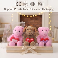 Ensemble de cadeaux en peluche pour la Saint-Valentin en gros – Ours, chien, lapin personnalisés tenant un cœur – Peluches pour couples et enfants en vrac