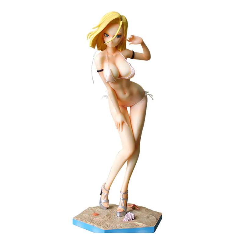 Customized PVC Resin toys HIGH Quality Action & toy Yellow hair bathing suit Sexy girl Bath series DBZ anime figures Android 18