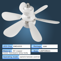 Ventilateur de plafond moderne silencieux à 5 pales avec moteur DC, LED intelligente, 5 vitesses réglables, lumière E27 pour la maison, la chambre à coucher, le salon, 220V